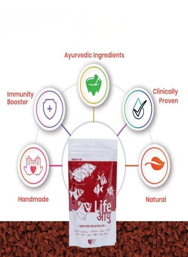 THE BRREED Life Aayu Color Enhancing Fish Food for Freshwater Fishes - Medium - 100g, All Life Stages, Pellet - Image 5