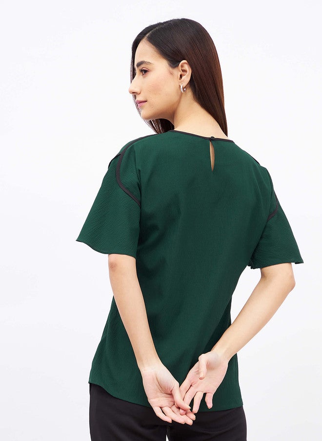 SALT ATTIRE Boat Neck Flared Sleeve Top - Image 4