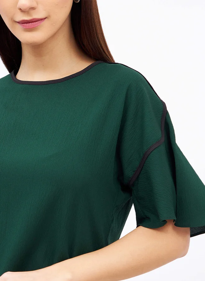 سولت اتاير SALT ATTIRE Boat Neck Flared Sleeve Top