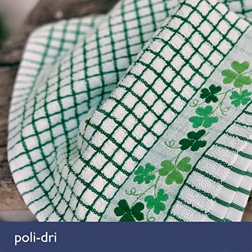 Samuel Lamont Poli-dri Jacquard Towel White with Green and SHAMROCK trim - Image 3