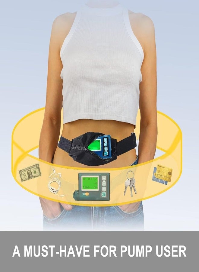 FSUHHIAD حزام مضخة الأنسولين، حامل مضخة الأنسولين مانع للارتداد متوافق مع Tandem t:Slim/t:Slim X2، حقيبة خصر طبية قابلة للتوسيع، ملحقات حزام مرضى السكري قابلة للتعديل، مستلزمات مرضى السكري - Image 4