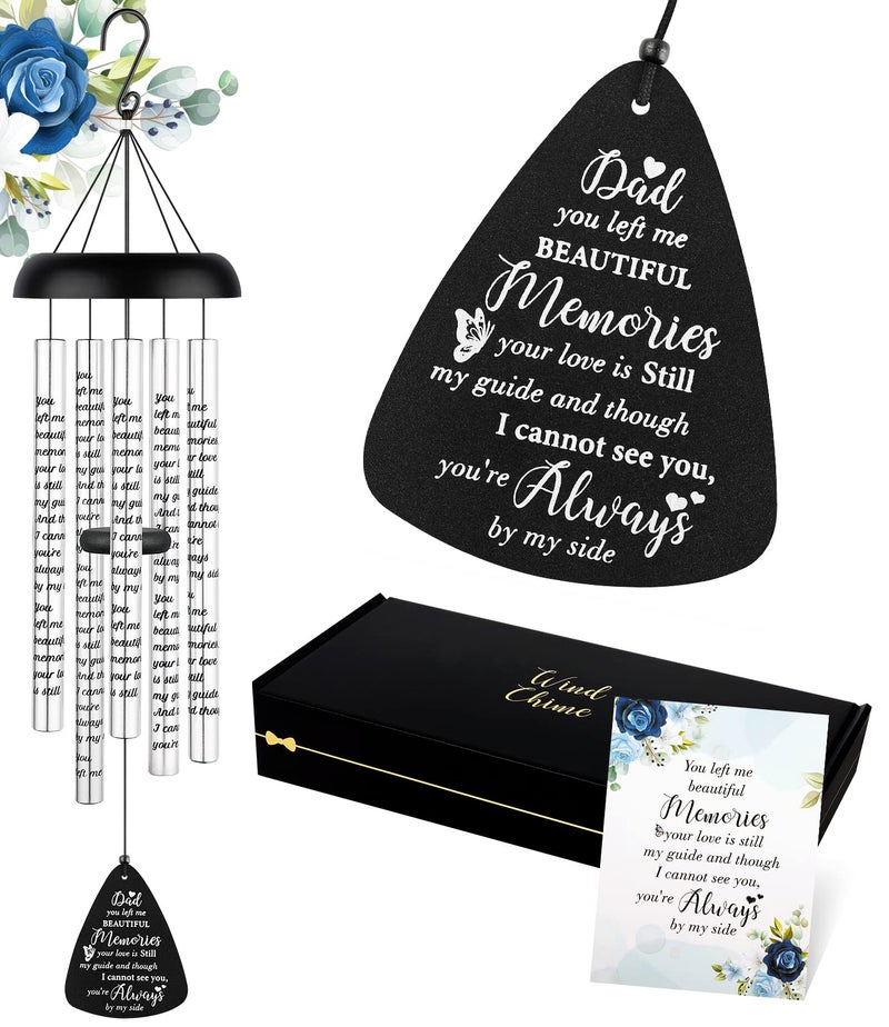 Fabuday Sympathy Gift Wind Chimes for Outside  Memorial Gifts for Loss of Dad Father Papa Bereavement Gifts in Memory of a Loved One Windchimes Outdoors Grief Condolence Remembrance Deep Tone Unique