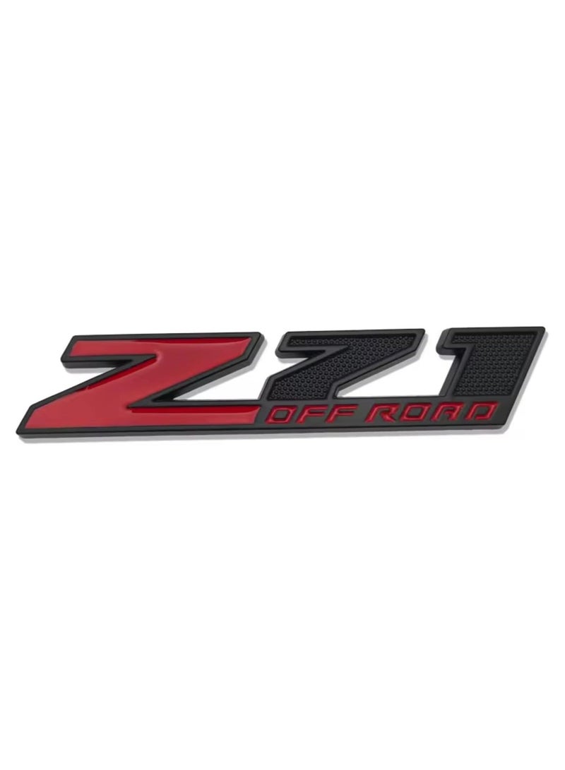 SOLDOUT Car Styling Z71 Offroad Car Grill Badge Car Trunk Emblem Compatible with Chevrolet Chevy Silverado Suburban Tahoe Auto Accessories (Red Black) - Image 1
