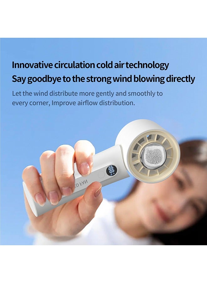 Luttec Ice Sense Semiconductor Handheld Fan, Long Life 4000mAh Portable Mini Fan, 5 Speed with Display Strong Wind Efficient and Fast Cooling, Foldable Cooling Fan, Type-C Quick Charge Home Office Outdoor Cooling Magic Tool  - Image 3