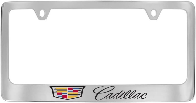Cadillac Brass License Plate Frame with Chrome Finish (2 Hole) - Image 4