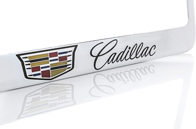 Cadillac Brass License Plate Frame with Chrome Finish (2 Hole) - Image 5