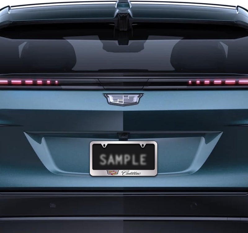 Cadillac Brass License Plate Frame with Chrome Finish (2 Hole) - Image 3