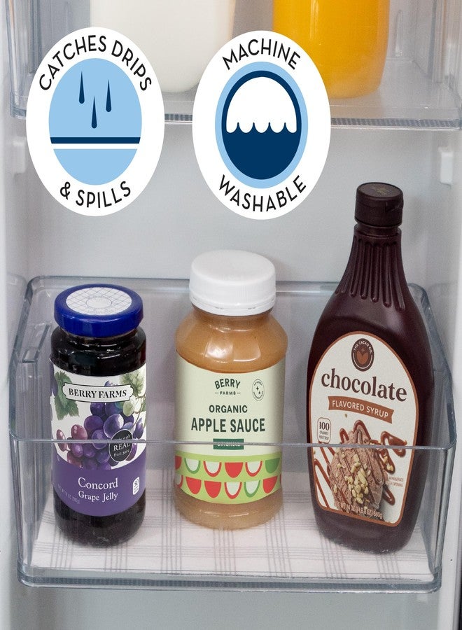 إس آند تي إن سي بطانات ثلاجة من شركة S&T INC.، بطانات أرفف لخزائن المطبخ وصناديق التخزين، بطانات ثلاجة غير لاصقة، قابلة للغسل وماصة، مقاس 12 بوصة × 24 بوصة، بنقشة مربعات، عبوة من 5 قطع - Image 3