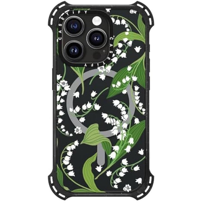 Casetify Bounce iPhone 15 Pro Case 【6X Military Grade Drop Tested / 21.3ft Drop Protection/Compatible with Magsafe】 - Lily of The Valley - Triple Black - Image 4