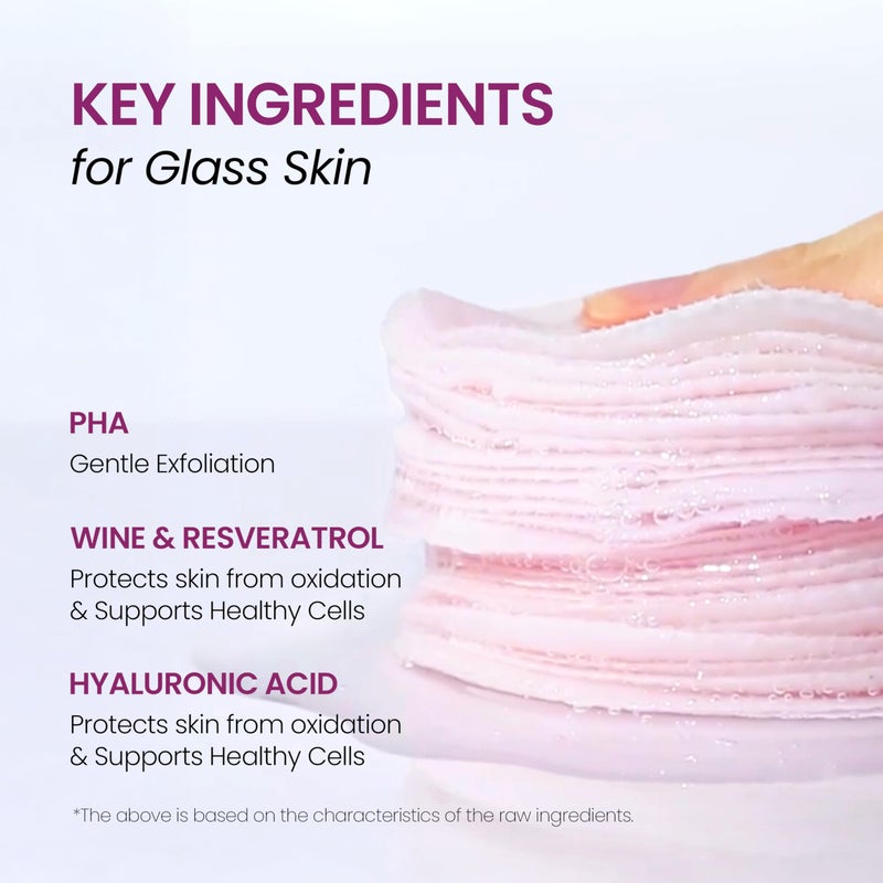 DERMALOGY by NEOGENLAB Bio-Peel Gauze Peeling Pads (Wine, 30 pads) - Exfoliating & Firming Peeling Pad with PHA & Red Wine & Resveratrol & Acid Hyaluronic - Korean Skin Care - Image 3