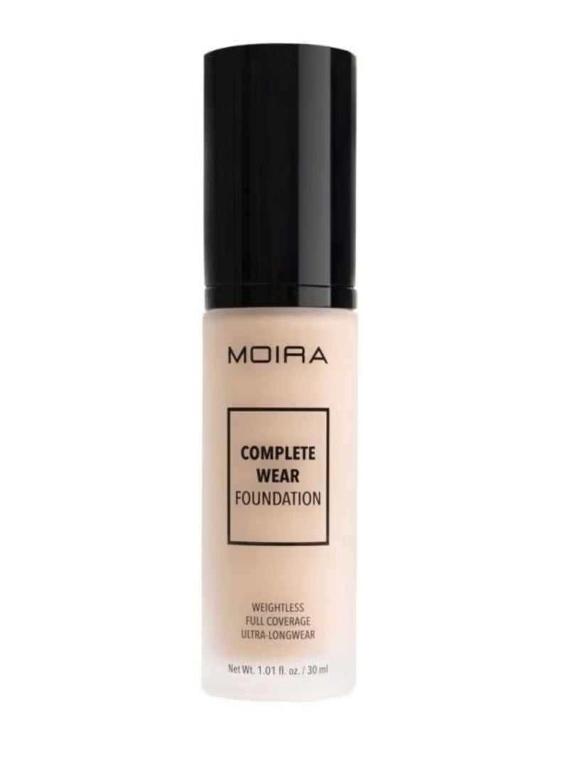 moira Complete Wear Foundation 100 Light Ivory - Image 1