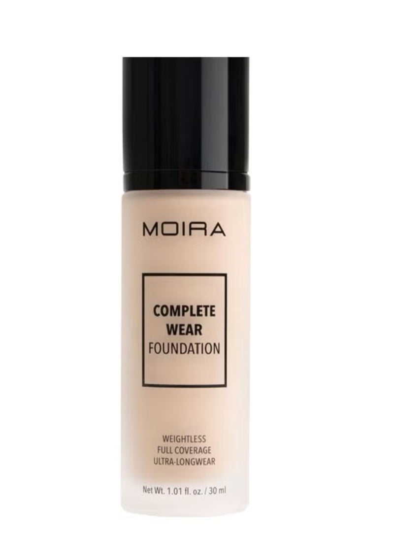moira Complete Wear Foundation 100 Light Ivory - Image 2