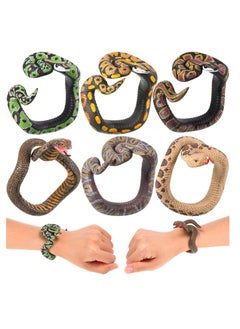KASTWAVE 6-Pack Toy Snake Bracelets - Realistic PVC Simulation Snake Wristbands, Fake Snake Prank Toys for Halloween, Party Supplies, Scary Fun for Adults & Teens  - Image 1