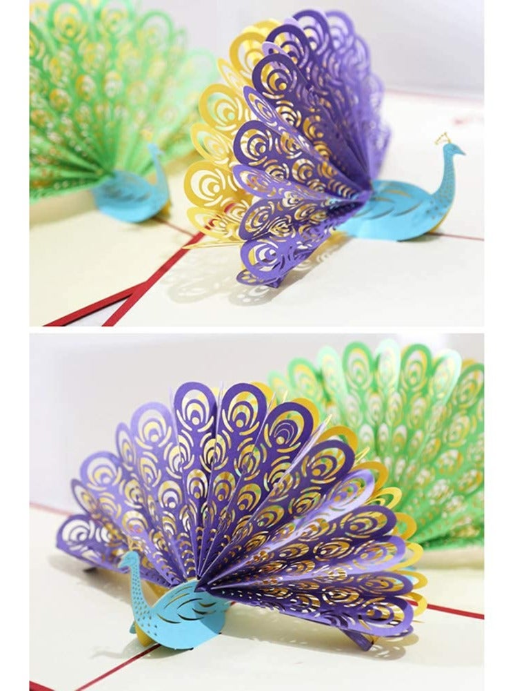 Generic 3D Peacock Pop-up Greeting Card, Creative Handmade Holiday Card, Perfect Gift for Wedding Anniversaries, Ideal for Husband, Wife, Boyfriend, or Girlfriend.  - Image 5