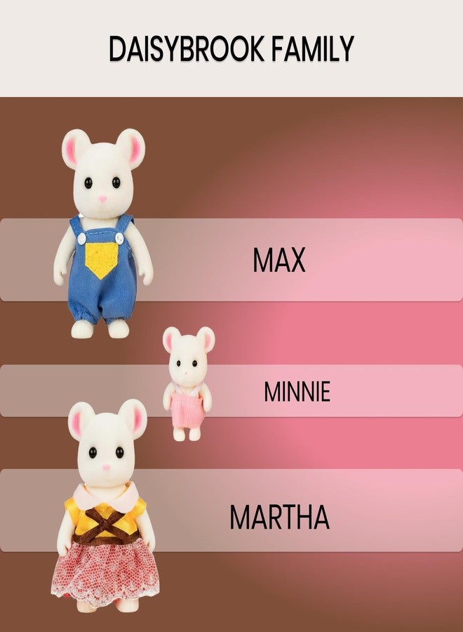 OLEOCA Family White Mouse Figures - Set of 3 Collectible Flocked Mini Dolls with Removable Clothes, Miniature Dollhouse Pretend Play Figures for Kids Ages 3+ - Image 4