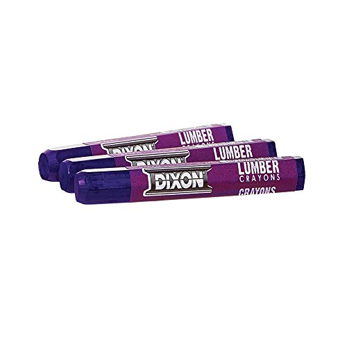 Dixon Industrial Lumber Marking Crayons, 4.5" x 1/2" Hex, Purple, 12-Pack (49300) - Image 2