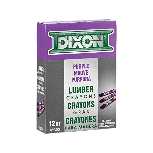 Dixon Industrial Lumber Marking Crayons, 4.5" x 1/2" Hex, Purple, 12-Pack (49300) - Image 3