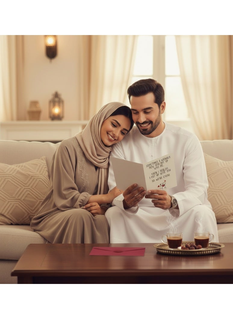 بطاقة تحية مضحكة مع مظرف - بطاقة الذكرى السنوية - بطاقة عيد ميلاد رومانسية - هدايا مضحكة له صديقتها صديقها زوجتها زوجها - Image 4