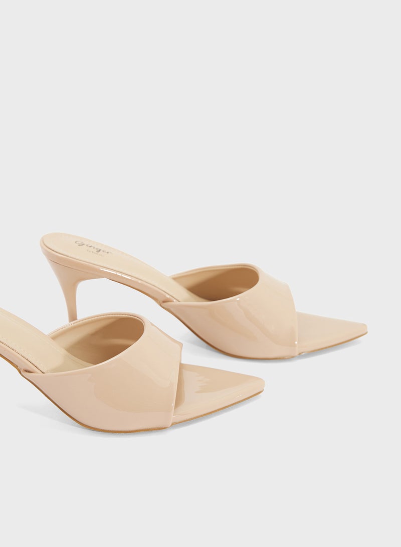 Ginger Pointed Heeled Mule  - Image 4