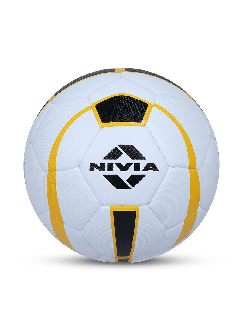 Nivia FB-245 Leather Football (Multicolour, Size 5) | Hand Stitched | 32 Panel | Hobby Playing Ball | Soccer Ball | Butyl Bladder Core - Image 1