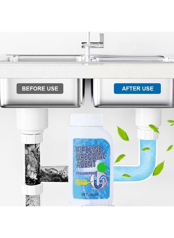 350ml Drain Clog Remover, Pipeline Dredging Agent, Powerful Quick Cleaning Drain Toilet Cleaner Tool, Unclog Toilet Clog And Kitchen Sink Pipe Unblocker Powder - Image 5
