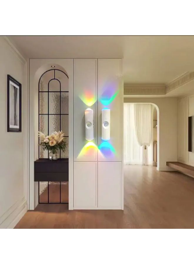 مصباح حائط ذكي بكشف الحركة 4 قطع، إضاءة ليلية قابلة للتعتيم بألوان RGB و3 ألوان - Image 2