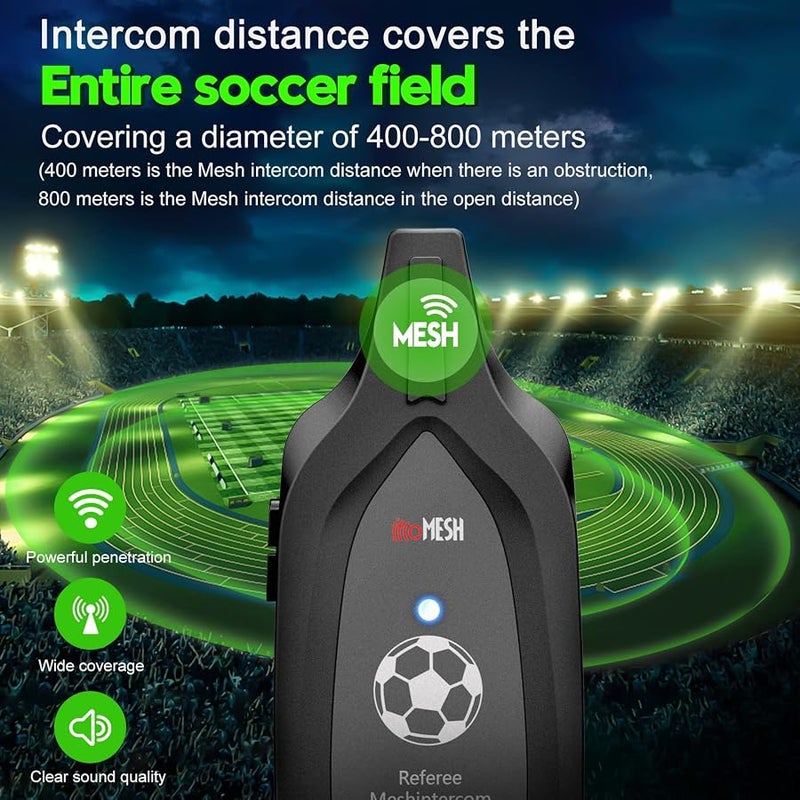 EJEAS F6 Mesh Intercom Headset for Referees 1200 mAh Mesh Communication System for 6 People with No Easy Interruption of the Connection, Strong Penetration & Encryption - Image 4