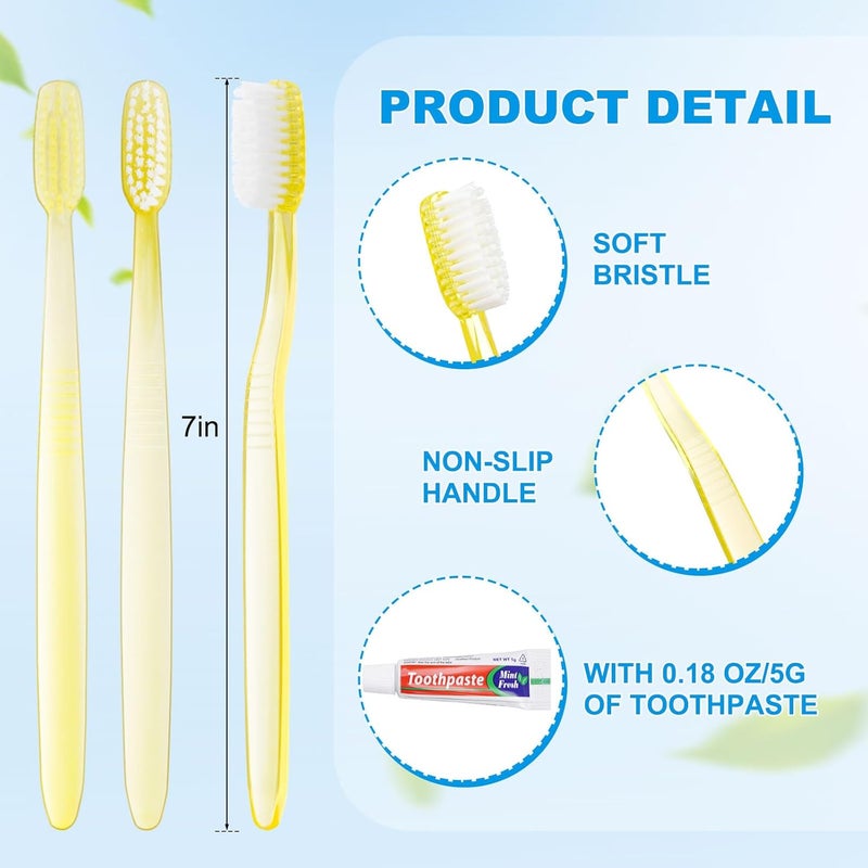 Zhjianup Disposable Toothbrush with Toothpaste Set, Individually Wrapped, Soft bristles, Travel Size Toothbrush Set for Hotel, Travel, Business, Donation, Homeless, Charity (30) - Image 2