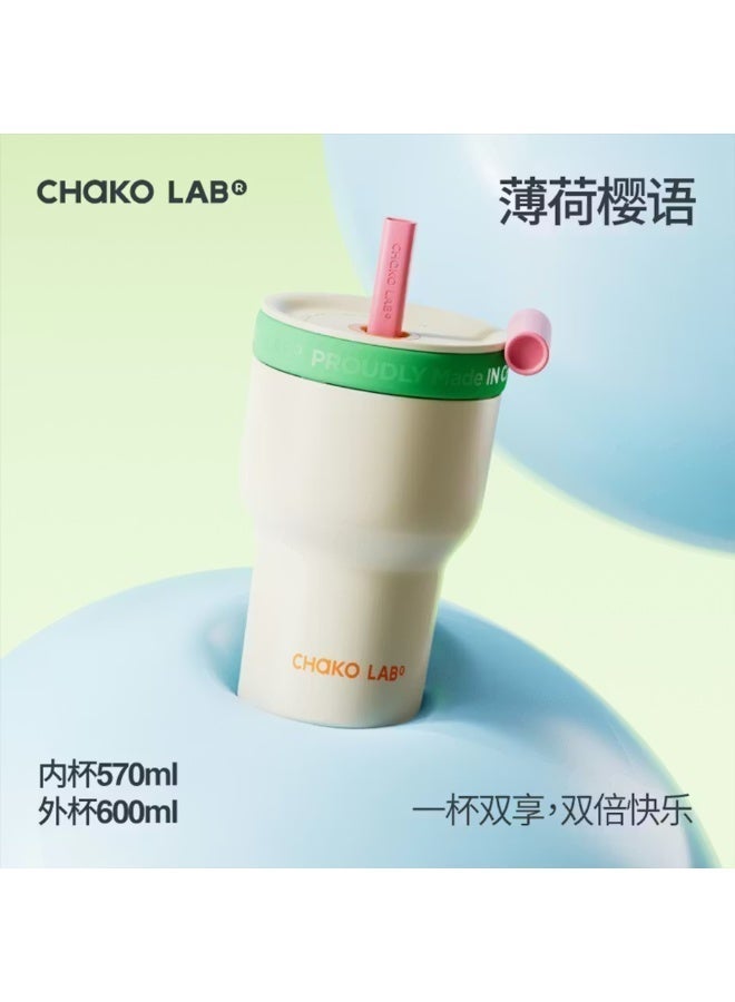 Chako Lab Pangpang Cup Stainless Steel Insulated Cup - Mint Green
