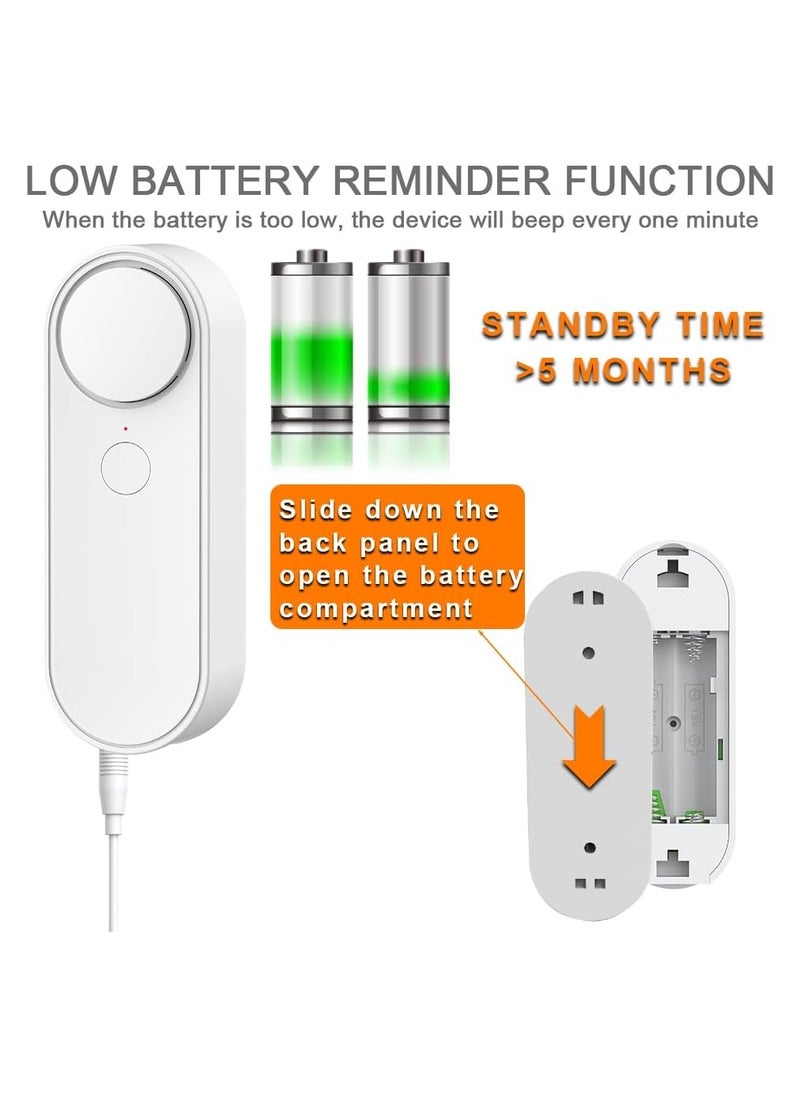 KASTWAVE - WiFi Water Alarm Leak Detector Smart Water Sensor Alarms with Double Sided Probe Remote App Monitoring 100dB Loud Alarm Sound AAA Battery Powered (Not Include) - Image 1