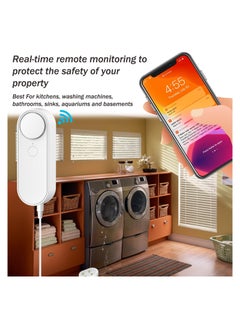 KASTWAVE WiFi Water Alarm Leak Detector Smart Water Sensor Alarms with Double Sided Probe Remote App Monitoring 100dB Loud Alarm Sound AAA Battery Powered (Not Include)  - Image 3