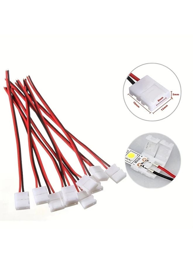 16 قطعة موصلات شريط LED ذات دبوسين بدون لحام، موصل سلك الطاقة لشريط LED PCB - Image 2