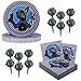 Havercamp Cool Bulldog or Dog Theme Party Set for 16 Guests Including 16 ea 9 Dinner Plates and Luncheon Napkins and 24 Festive Party Picks - Image 2