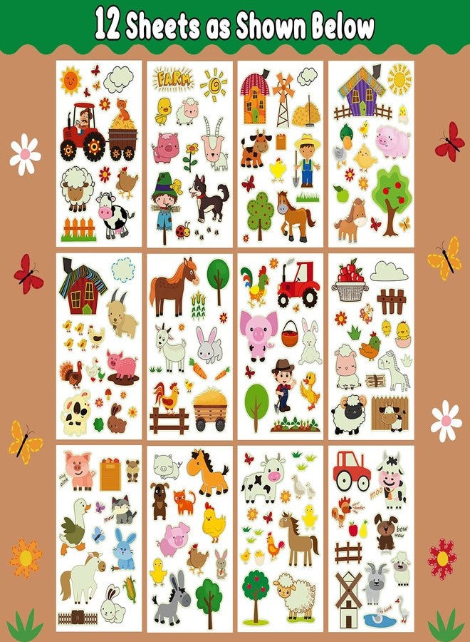 Partywind 165 Styles Glow Farm Animal Birthday Party Supplies Temporary Tattoos for Kids, Luminous Farm Party Decorations Favors, Glow Farm Tattoos Stickers Featuring Cow Horse Pig - Image 2
