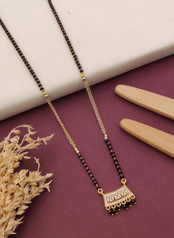 sweeply Elegant Mangalsutra for Women | Traditional Black Bead Necklace with Pendant | Daily & Party, Wear Jewelry, Best Birthday Gift, perfect for Anniversary, Mother's Day gift, Valentine Gift, Gift for Diwali - Image 2