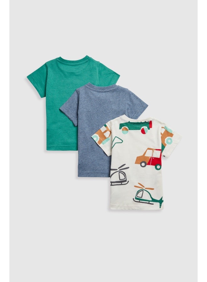 mothercare Transport T-Shirts - 3 Pack  - Image 1