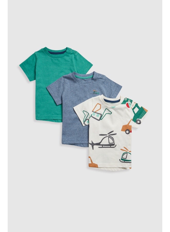 mothercare Transport T-Shirts - 3 Pack  - Image 2