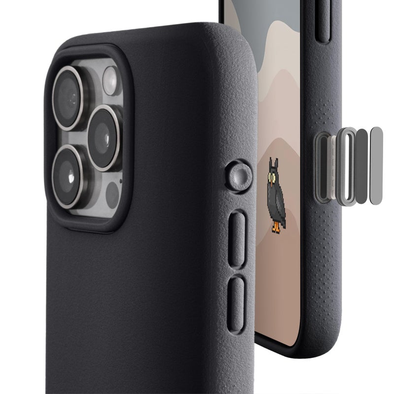 TineeOwl حافظة TineeOwl لهاتف iPhone 16 Pro Max مغناطيسية، زر التحكم في الكاميرا، متوافقة مع MagSafe، TPU، تصميم بسيط، نحيفة/رقيقة، قابضة - سلسلة Dune (تقريبًا سوداء، iPhone 16 Pro Max) - Image 1