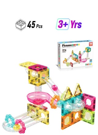 Magnetic Mini Diamond Marble Run Track Set 45 Pieces, Magnetic Tiles, Building Blocks, Educational Toy Set, Construction Building Kit For Child Brain Development - pzsku/Z733E6D8D908B7E26ED9FZ/45/1749118950/e2278326-0907-42d7-ba5a-6e45e1f3bb6f