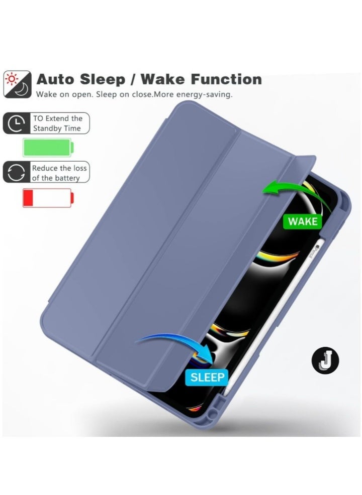 JAJEEK "2024 iPad Pro 11" Case (M4, 5th Gen) – Smart Case with Pencil Holder, Touch ID Support & Auto Wake/Sleep Function (Lavender)" - Image 4