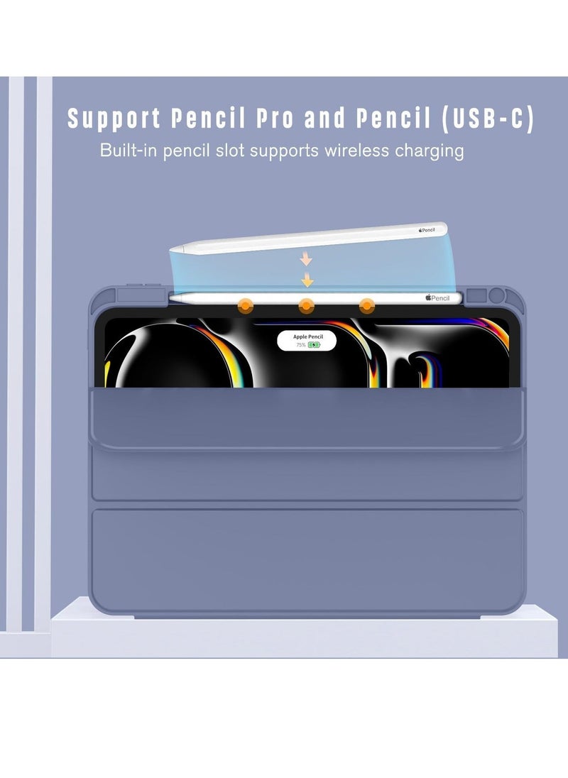 JAJEEK "2024 iPad Pro 11" Case (M4, 5th Gen) – Smart Case with Pencil Holder, Touch ID Support & Auto Wake/Sleep Function (Lavender)" - Image 2