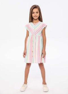 MINOTI Kids Girls Striped Dress  - Image 1