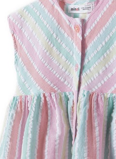 MINOTI Kids Girls Striped Dress  - Image 4