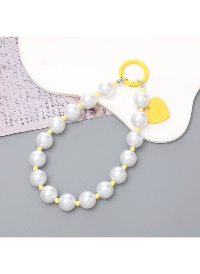 NIBEMINENT Phone Charm/ Chain Strap for Women Girls,K2835 Pearl Flowers Cell Phone Case Lanyard Wrist Strap