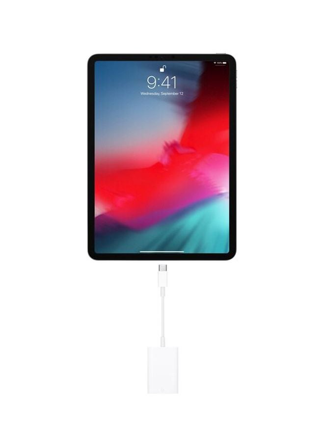 ابل  قارئ بطاقات من USB-C إلى SD أبيض - Image 4