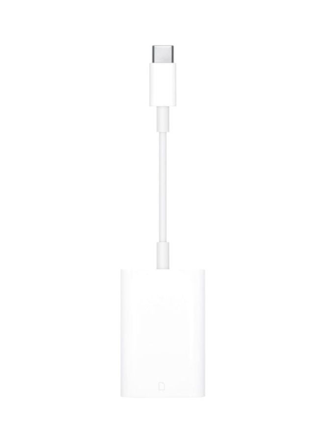 ابل  قارئ بطاقات من USB-C إلى SD أبيض - Image 1