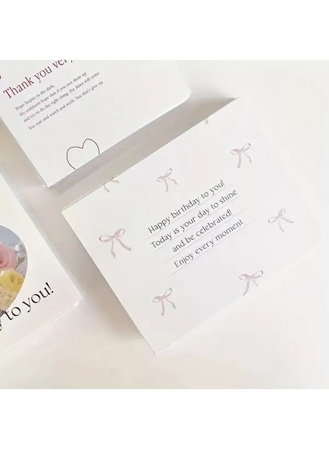 30 Birthday Cards Pink Girly Heart Bow Set DIY Gift Wrapping Party Supplies 30 Sheets - Image 3