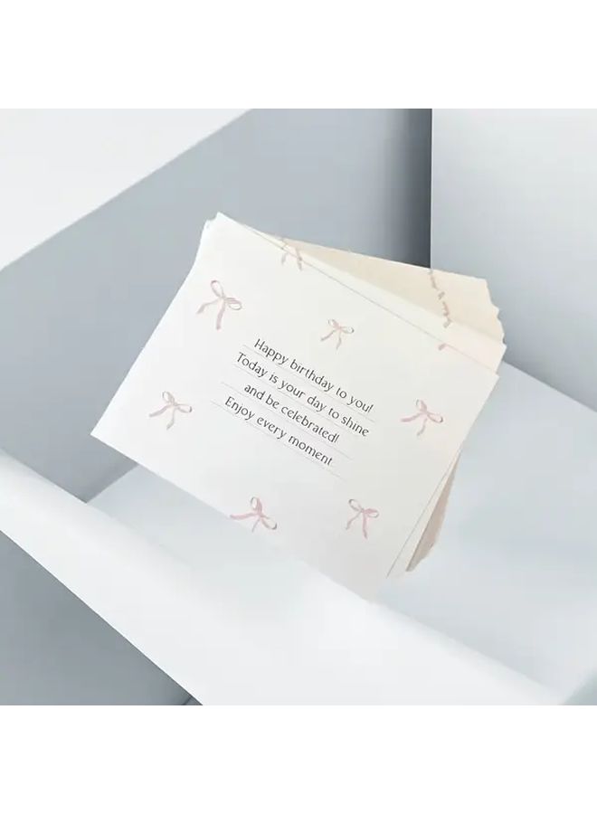 30 Birthday Cards Pink Girly Heart Bow Set DIY Gift Wrapping Party Supplies 30 Sheets - Image 4