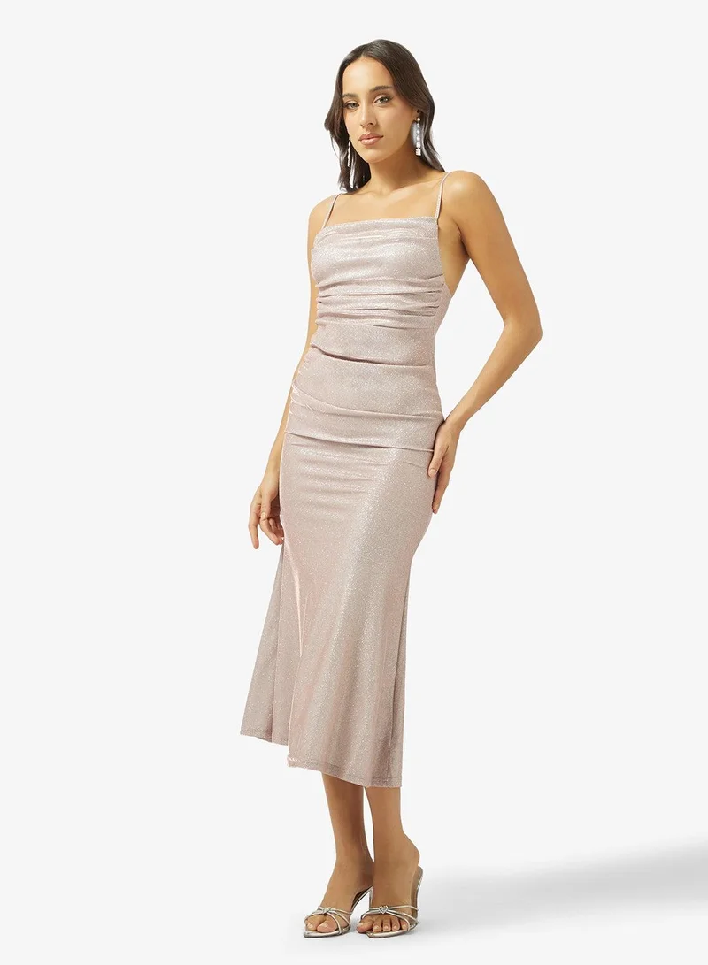Ginger Strappy Metallic Evening Dress