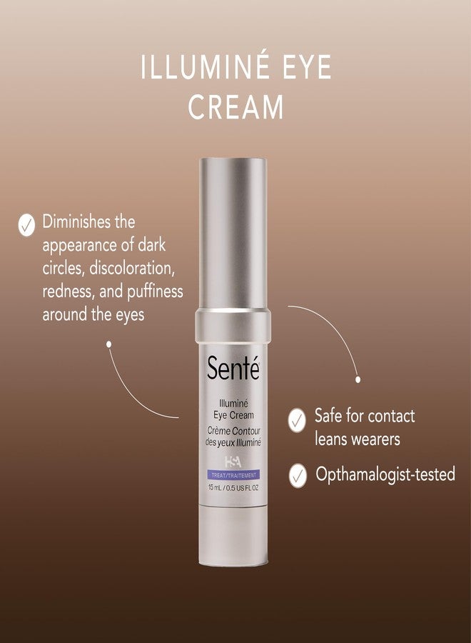 Sente Senté Illuminé Eye Cream | Diminish Dark Circles, Discoloration, Redness, and Puffiness Around The Eyes | with Patented HSA, Niacinamide and Peptides | 0.5 Oz - Image 2